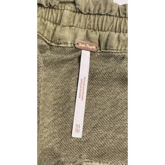 Free People Size XS Woke Up Like This Maxi Denim Skirt Slit Moss Green Boho - Picture 5 of 8